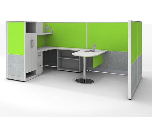 Wholesale Modern Office Furniture Workstation Desk with File Cabinet and Office Screen YF-JM(60)