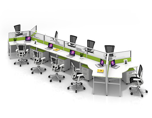 Modern Modular Office 10-Person Workstation Desk and Chair(YF-JM(60)-JM+P-1206)