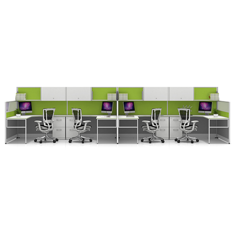 Customize Modular Office Furniture & Modern 8-person Workstation Computer Desks and Chairs