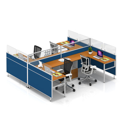 Modular Office Furniture Modern 4-person Workstation Office Desks and Chairs China Supplier