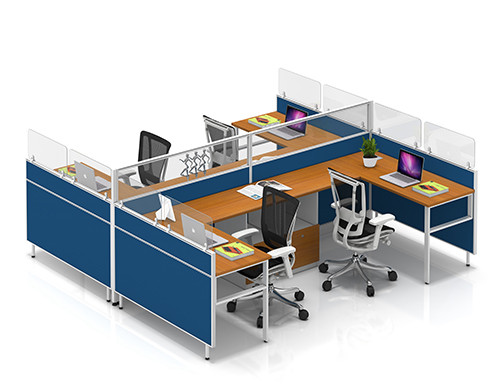 Modular Office Furniture Modern 4-person Workstation Office Desks and Chairs China Supplier