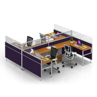 Modular Office Furniture Modern 4-person Workstation Office Desks and Chairs China Supplier