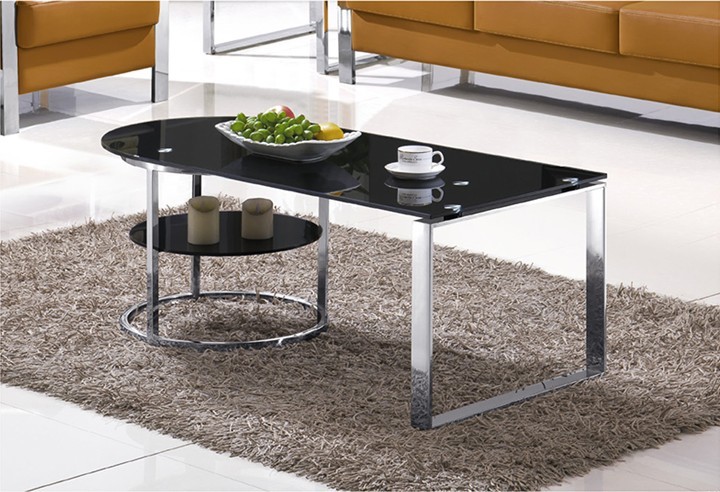 Yingfung Tea Table with stainless steel frame and 10mm tempered glass (YF-17069T)