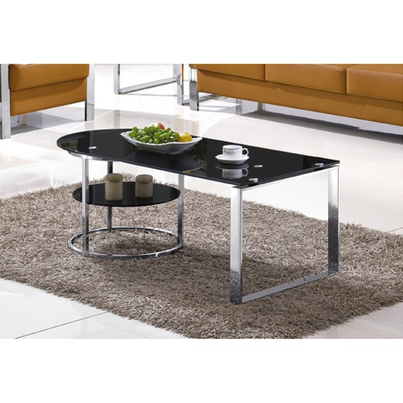 Yingfung Tea Table with stainless steel frame and 10mm tempered glass (YF-17069T)