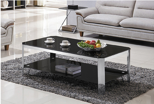 Yingfung Tea Table with stainless steel frame and 10mm tempered glass (YF-17077T)