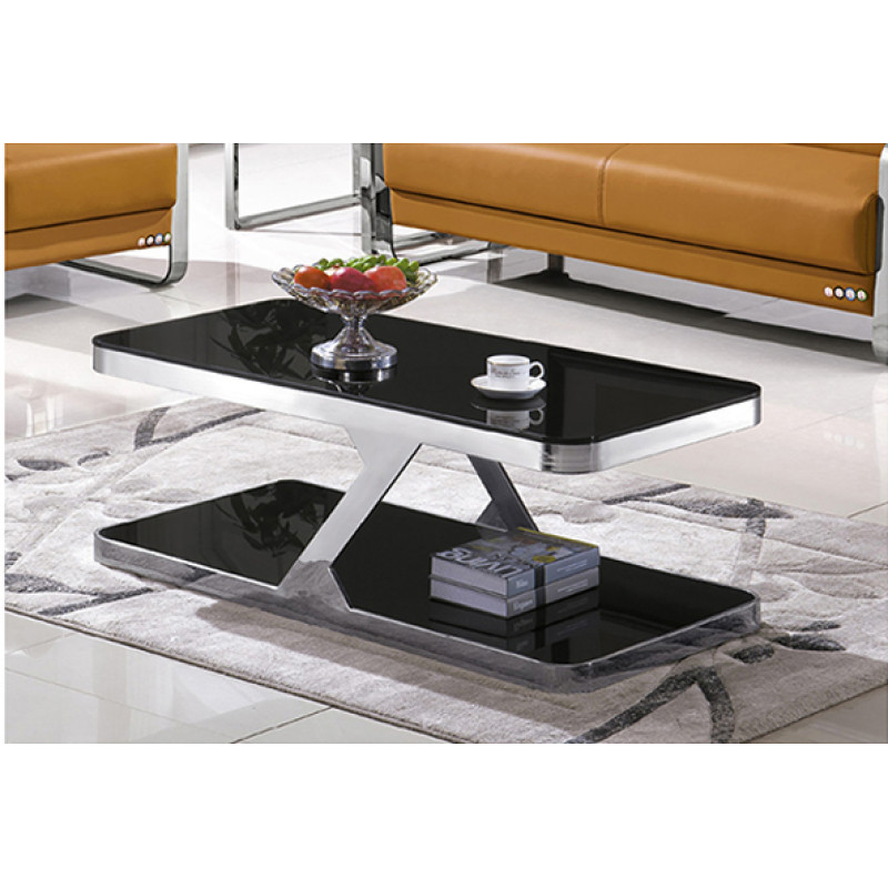 Yingfung Tea Table with stainless steel frame and 10mm tempered glass (YF-17078T)