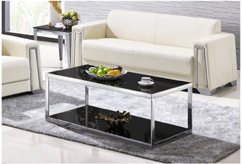 Yingfung Tea Table with stainless steel frame and 10mm tempered glass (YF-17082T)