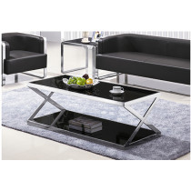Yingfung Tea Table with stainless steel frame and 10mm tempered glass (YF-17083T)