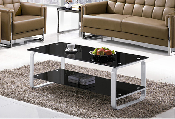 Yingfung Tea Table with stainless steel frame and 10mm tempered glass (YF-17086T)