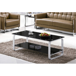 Yingfung Tea Table with White painted iron frame and 10mm tempered glass (YF-17086T)