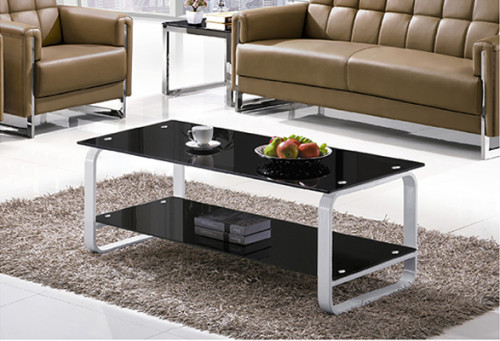 Yingfung Tea Table with White painted iron frame and 10mm tempered glass (YF-17086T)