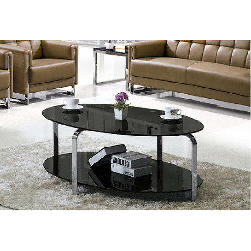 Yingfung Tea Table with stainless steel frame and 10mm tempered glass (YF-17089T)