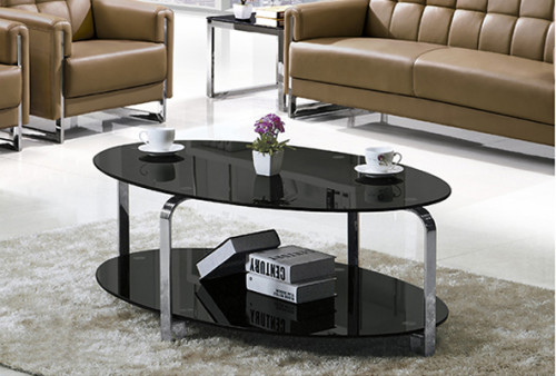 Yingfung Tea Table with stainless steel frame and 10mm tempered glass (YF-17089T)