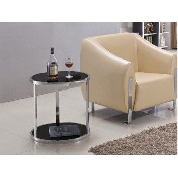 Yingfung Oval Tea Table with stainless steel frame and black powder coated (YF-17098T)