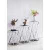 Yingfung Tea Table with stainless steel frame and 8mm tempered glass, black powder coated (YF-17102T)