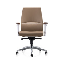 Mid-back PU Leather Office Executive Chair with Wood Surface Armrests(YF-622-021)