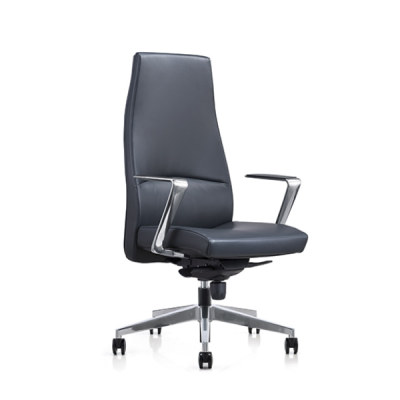 Big and Tall Genuine Leather Office Executive Chair with Aluminum Base and Armrest(YF-822-099)