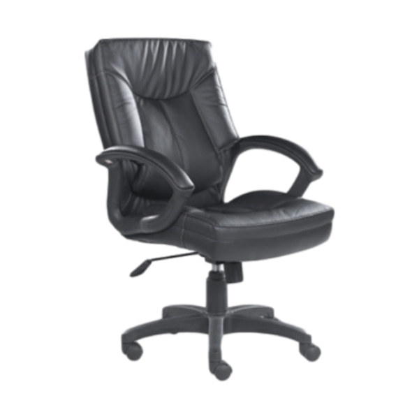 Mid-Back PU Leather Office Executive Chair with Nylon Armrests and Nylon Base (HF-366-1)