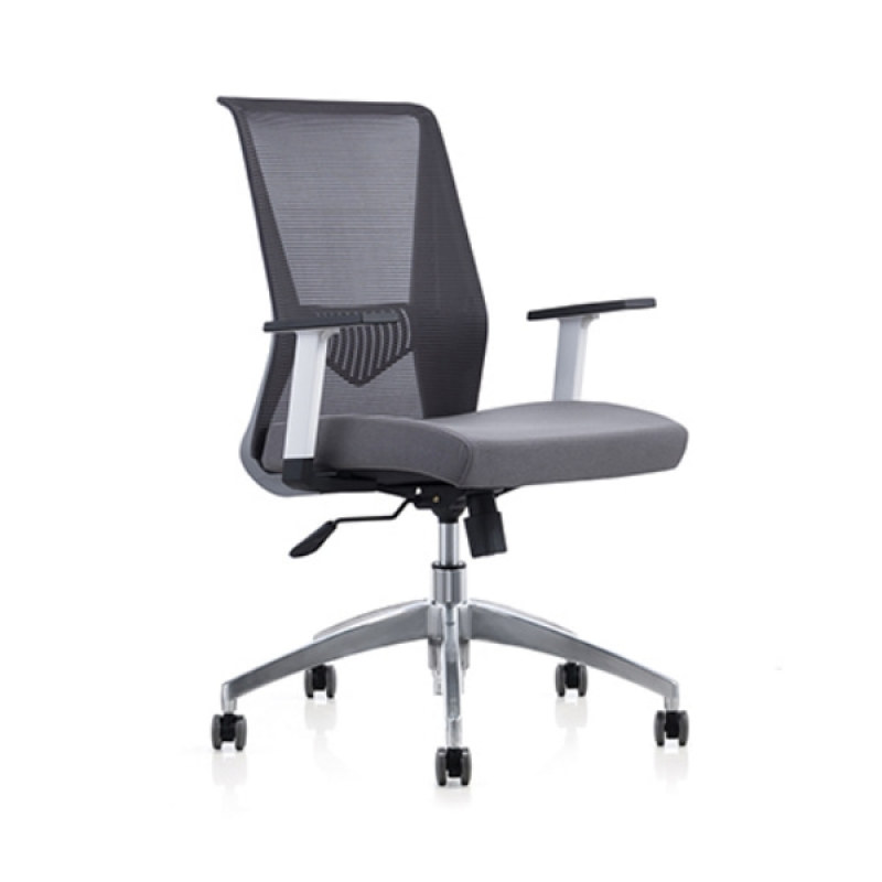 Mid Back Mesh+PU Office Swivel Chair with PP Armrest and Aluminum Base (YF-6630S-119W)