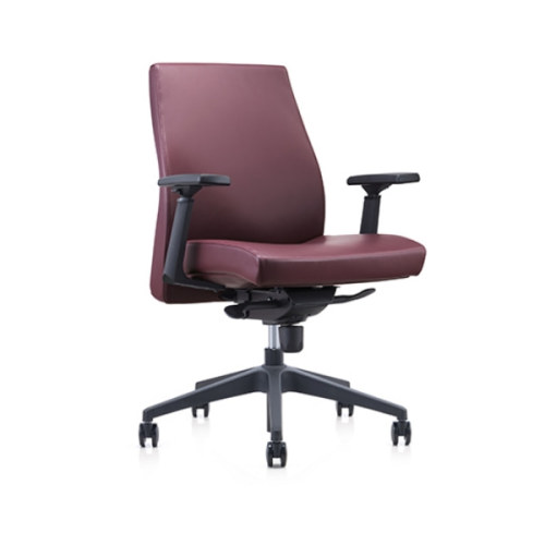 Mid-back PU/Leather Office Swivel Chair with plastic height adjustable armrest, plastic base(YF-620-02)