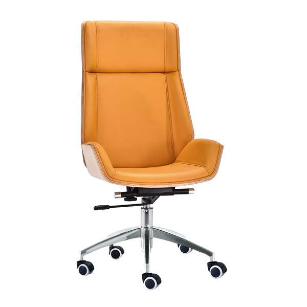 High back PU Office Executive Chair with Plastic cover, Chrome base.(YF-D-001)