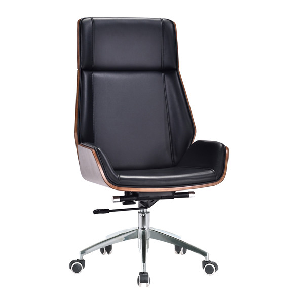 High back PU Office Executive Chair with Plastic cover, Chrome base.(YF-D-001)