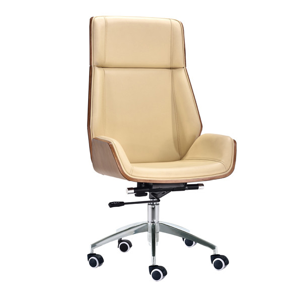 High back PU Office Executive Chair with Plastic cover, Chrome base.(YF-D-001)