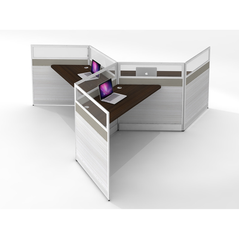 Wholesale modern modular 3 people office desk cubicles workstation small office partition(YF-YM301)