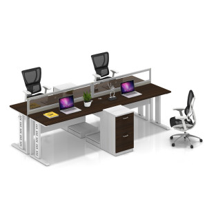 Wholesale modern modular 4 people office desk cubicles workstation small office partition(YF-YM401B)
