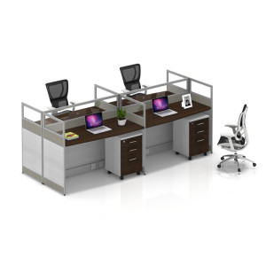 Wholesale modern modular 4 people office desk cubicles workstation small office partition(YF-YM403)