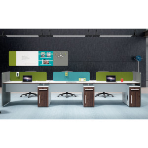 Wholesale modern modular 6 people office desk cubicles workstation small office partition(H1-Z0214-6)