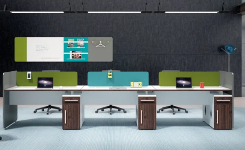 Wholesale modern modular 6 people office desk cubicles workstation small office partition(H1-Z0214-6)