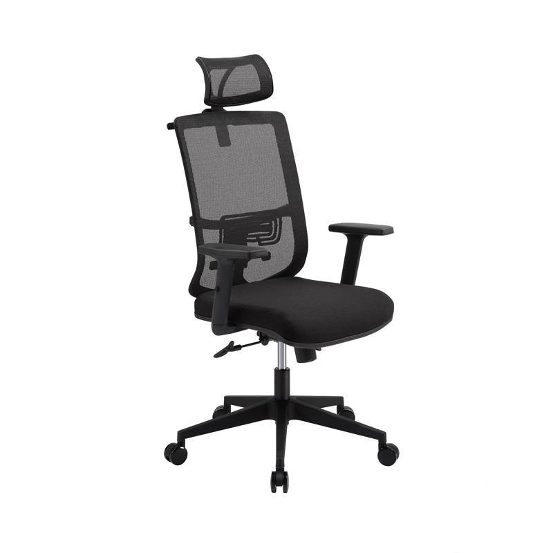 Mesh office chair with nylon back frame and nylon soft PU height adjustable armrest(YF-5592A)