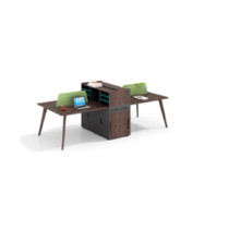 Wholesale modern modular 4 person workstations with file cabinet and drawer,made of melamine board(H2-Z0412-4X)