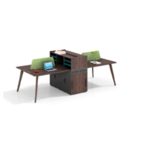 Wholesale modern modular 4 person workstations with file cabinet and drawer,made of melamine board(H2-Z0412-4X)