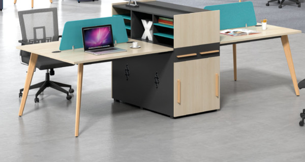 Wholesale modern modular 4 person workstations with file cabinet and drawer(H2-Z0412-4)