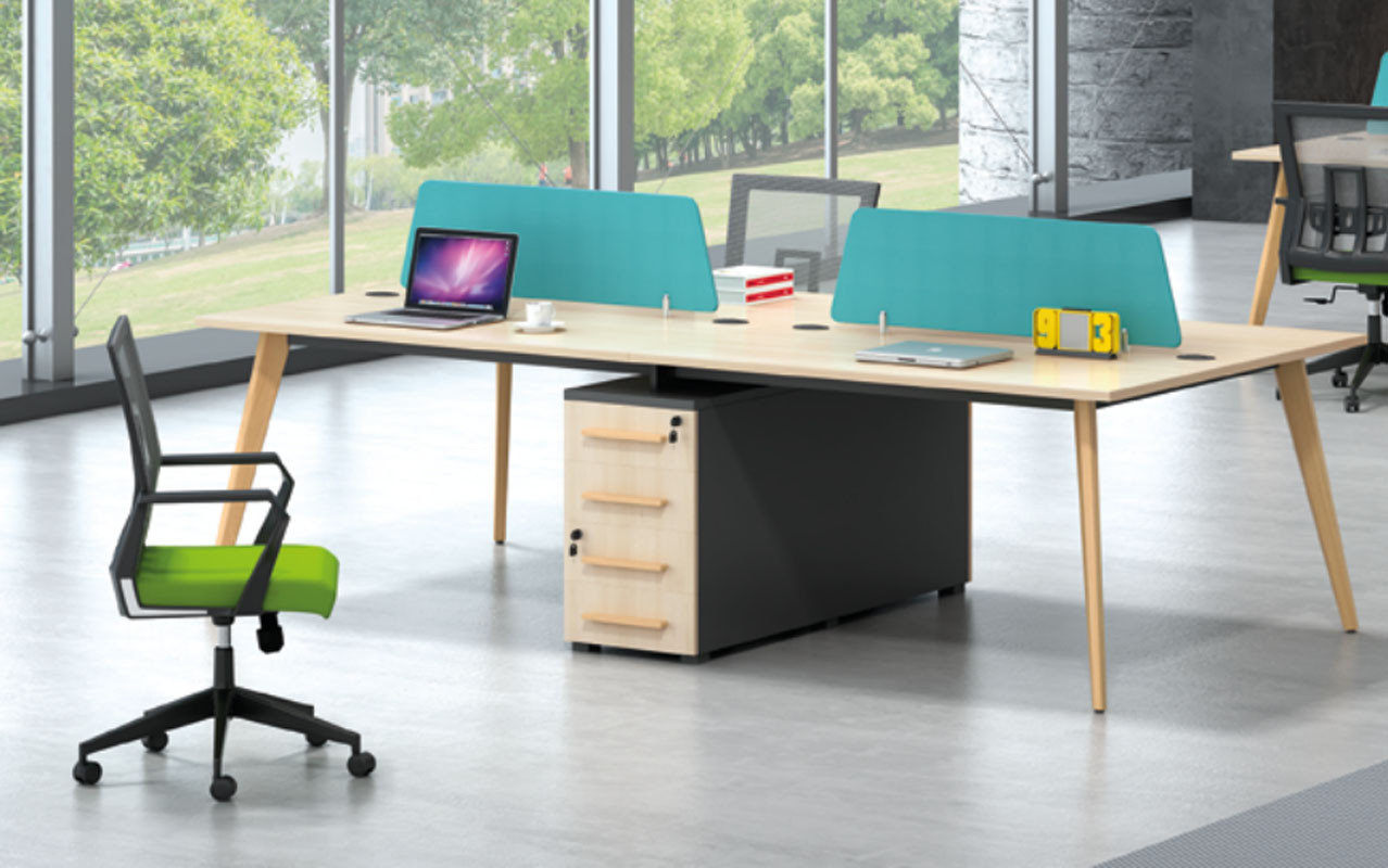 Wholesale modern modular 4 person workstations with file cabinet and drawer(H2-Z0314)