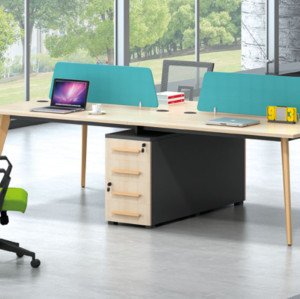 Wholesale modern modular 4 person workstations with file cabinet and drawer,made of melamine board(H2-Z0314)