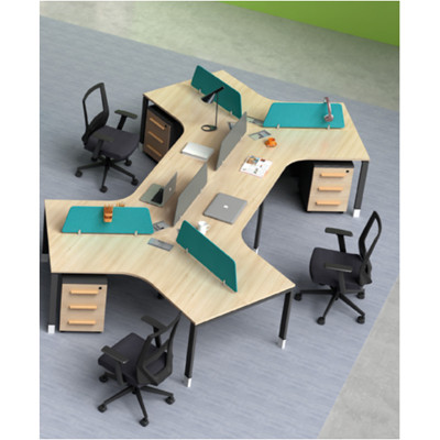 Wholesale modern modular 6 person workstations with file cabinet and drawer,made of melamine board(H4-Z0311-6)