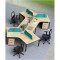 Wholesale modern modular 6 person workstations with file cabinet and drawer,made of melamine board(H4-Z0311-6)