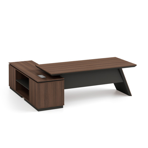 Modern Design Executive Office Desk, Made of Melamine, Oblique leg(KT-04T2420)