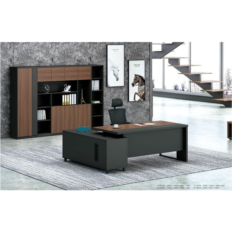 Modern Design Executive Office Desk, Made of Melamine, metal leg(KT-05T1816)