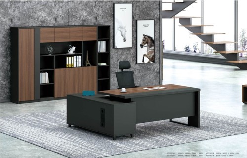 Modern Design Executive Office Desk, Made of Melamine, metal leg(KT-05T1816)