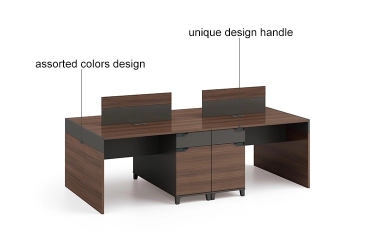 4-Person Office Screen Workstation With File Cabinet(KT-02W2412)