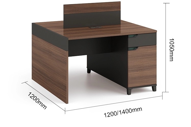 2-Person Office Screen Workstation With File Cabinet(KT-02W1412)