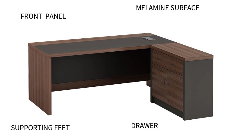 Modern Design L Shaped Executive Office Desk, Made of MDF(KT-06T1816)