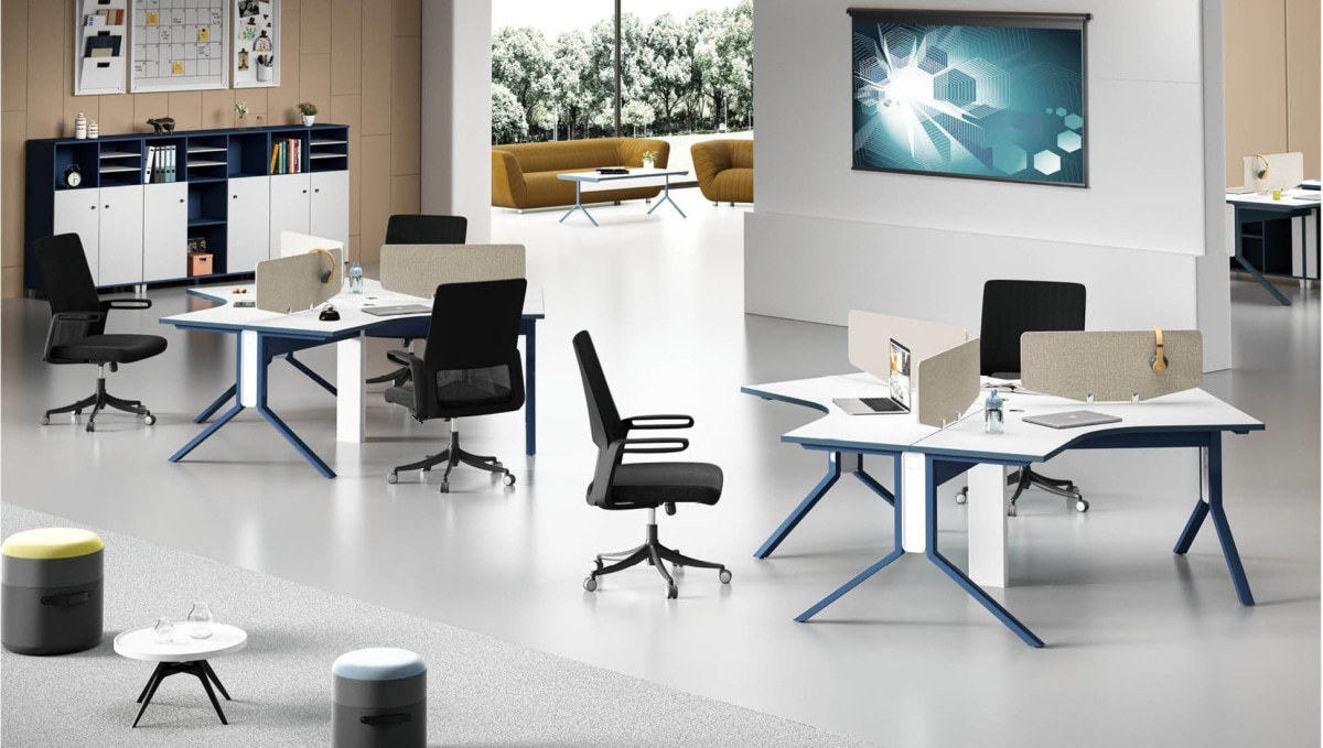 MS-57W# 3-person Office Workstation
