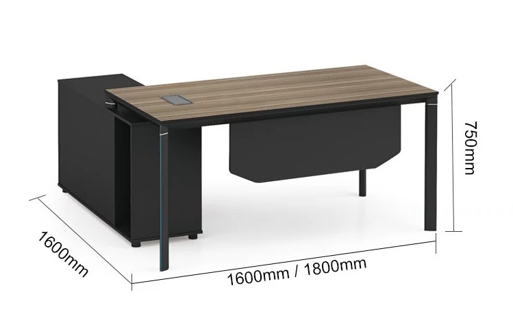 Modern Design Executive Office Desk, Made of Melamine, Aluminium triangular legs(LT-02T1616)