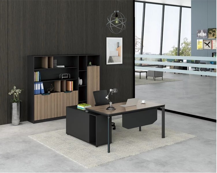 Modern Design Executive Office Desk, Made of Melamine, Aluminium triangular legs(LT-02T1616)