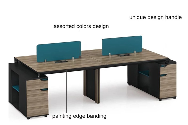 4-Person Office Screen Workstation With File Cabinet(LT-07W2812)